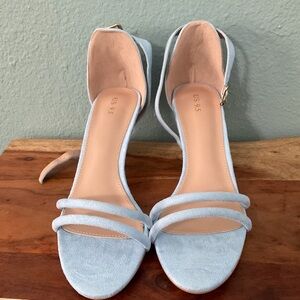 Blue Women's Sandals Kitten Heels